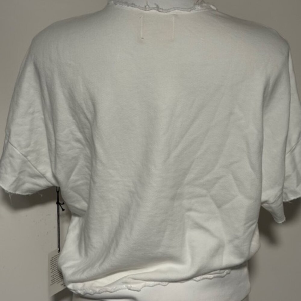 ELECTRIC & ROSE TIME TO LIVE WHITE TOP W/DISTRESSED SEAMS NWT XS - Picture 3 of 6